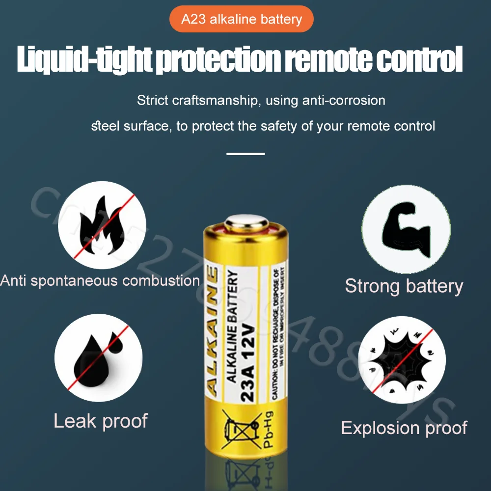 12V 23A Alkaline Battery 23GA 21/23 A23 A23S E23A EL12 MN21 MS21 V23GA L1028 RV08 GP23A For Doorbell Remote Toys Dry Cell 2PCS Alkaline Battery Disposable Battery