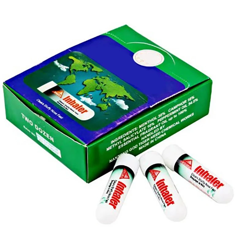 Mint Cylinder Nasal Inhaler Refresh Brain Anti Stuffy Rhinitis Nose Aspirator Cure Nasal Fatigue Refreshing Artifact 2Pcs nasal inhaler