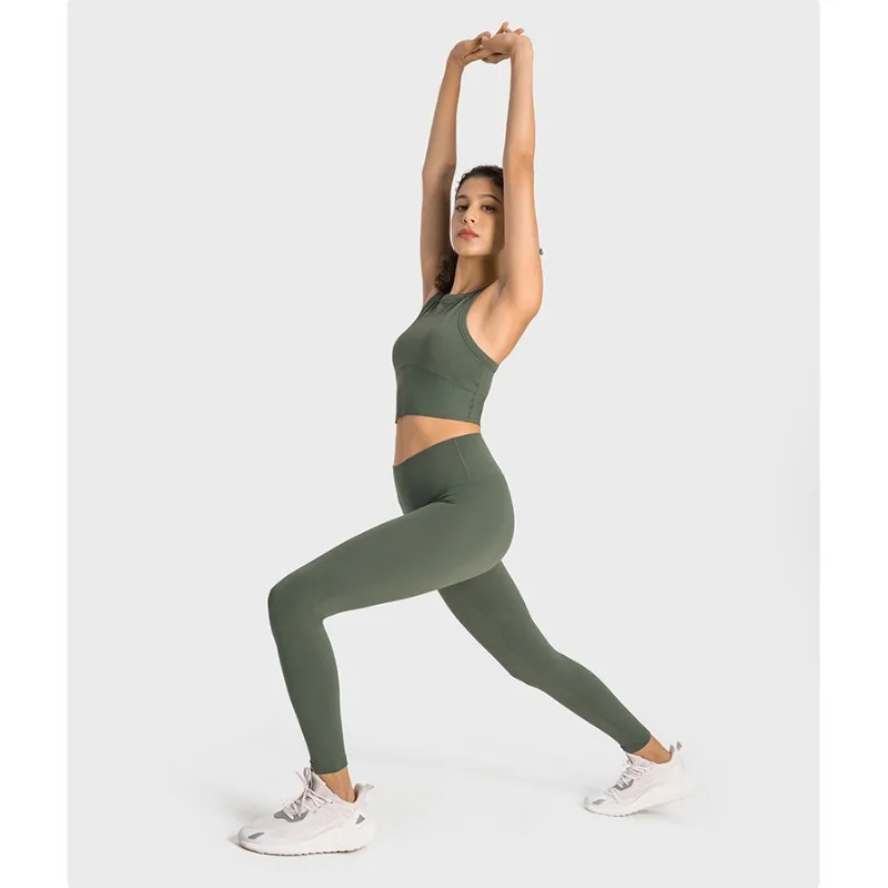 Lo Goddess Yoga High Waist Hip Lift Yoga Pants with Nude Feel, Antibacterial, and No T-Line Slim Fit Sports and Fitness Pants