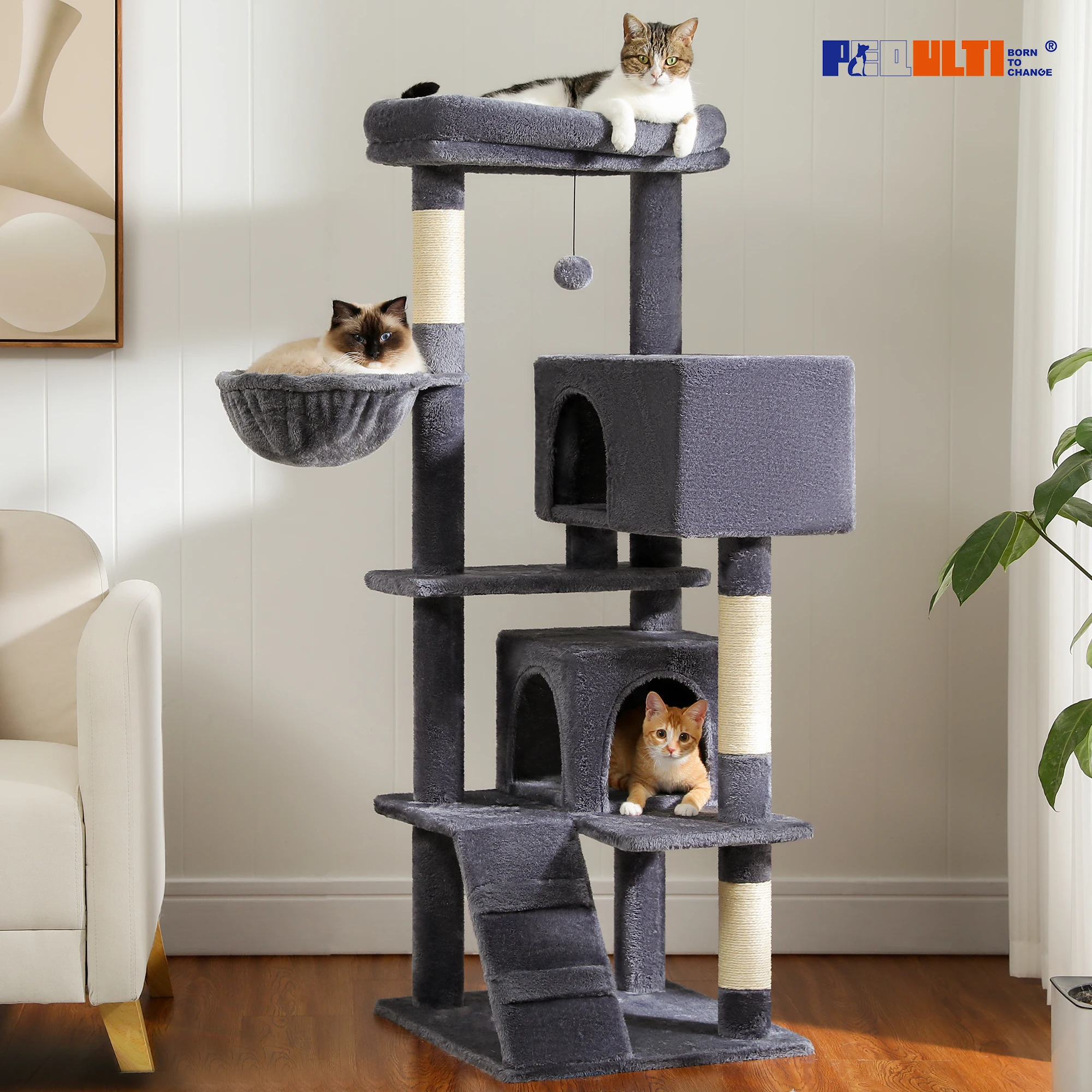 Large Multi Level Cat Tree with Hammock
