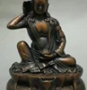 YM 304 8CM Old Tibet Buddhist Bronze Milarepa Arhat Buddha Ride Deer Head Statue 1