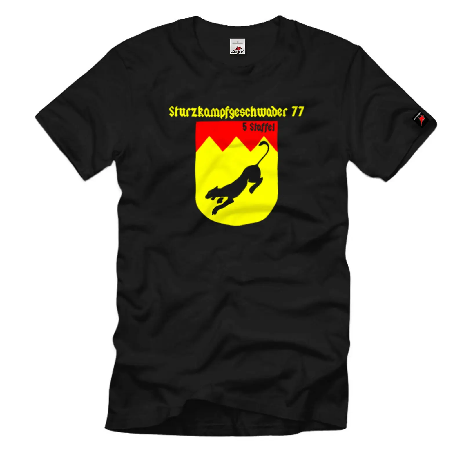 Футболка с гербом 5-й эскадрильи SKG 77 осенний боевой блок Emble T Shirt 1073