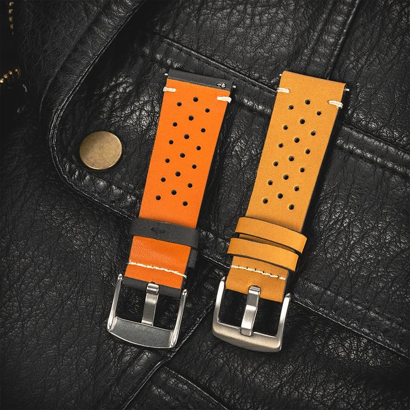 Premium Leather Watch Strap in Classic Design - 20mm & 22mm