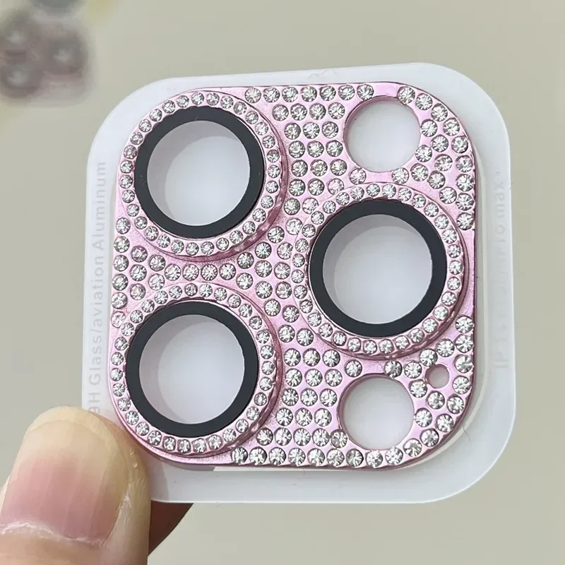 Glitter Rhinestone Camera Lens Protector with Glass Finish