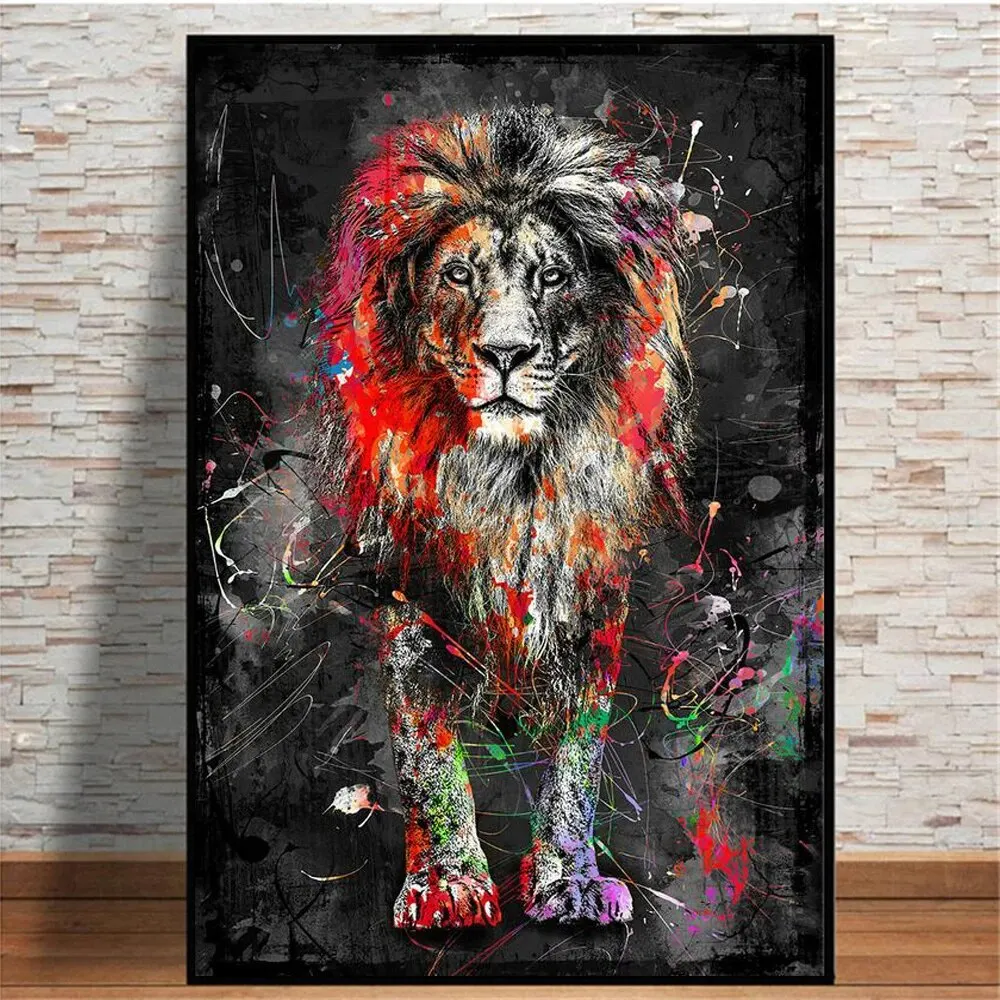 

Abstract Graffiti Artwork Poster Animal Lion Tiger Canvas Painting Print Wall Art Picture Home Room Decor Mural Frameless Cuadro