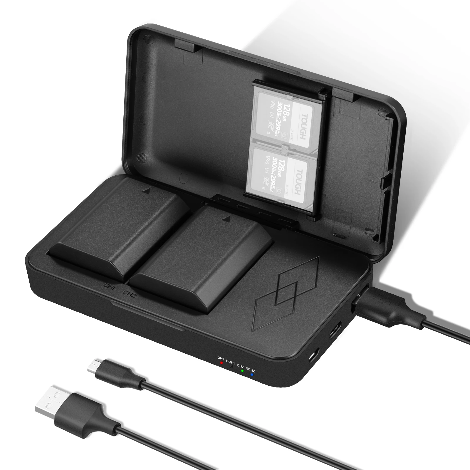 

NEEWER 2280mAh NP-FZ100 Replacement Battery Charger Set, 2 Batteries and 1 USB Dual Channel Charging Case Compatible with Sony