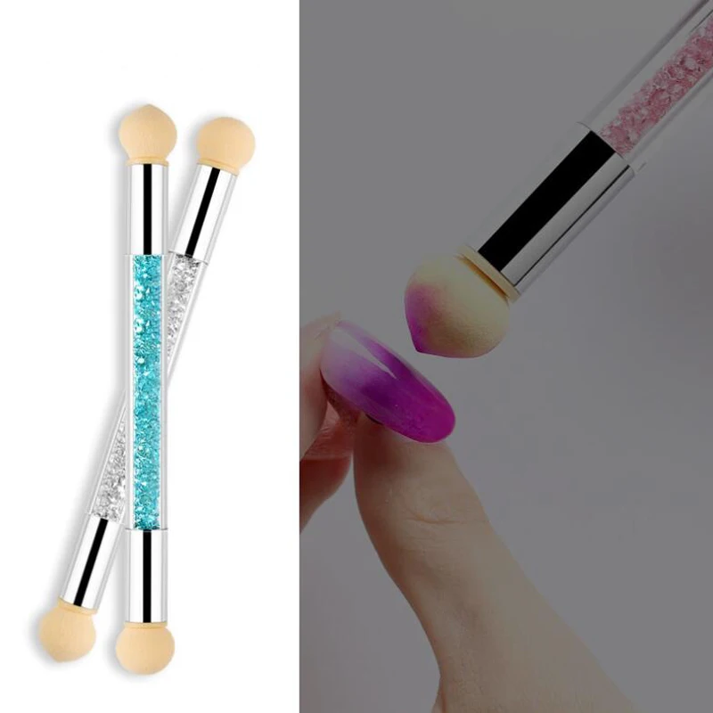 Manicure Smudge Gradient Pen Nail Dyeing Pen Sponge with dual replaceable Heads Beauty Nail Tools Painting