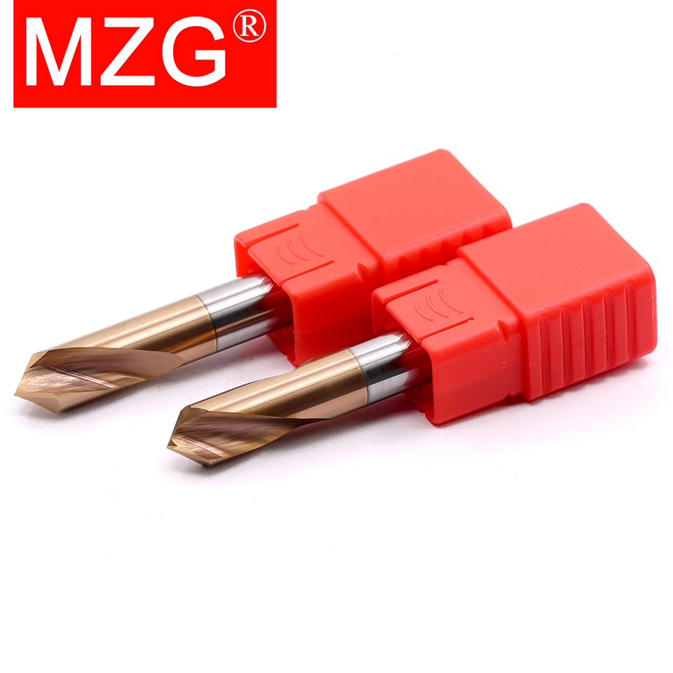 Mzg Hrc60 Wgtcddz Coated Tungsten Carbide Steel Point Angle 90 Degree Spot Drill Bit For Machining Hole Drill Chamfering Tools - Drill Bit