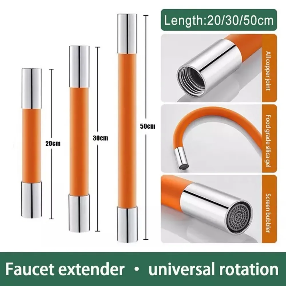 360&deg; Rotating Flexible Bending Faucet Extender Bathroom Kitchen Sink Universal Splash Accessory
