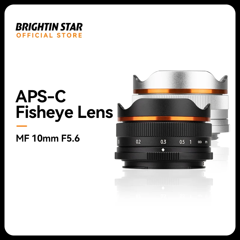Brightin Star 10Mm F5,6 Fisheye Wide Angle Aps-C Mirrorless Camera Lens For Sony Zv-E10 A6000 A6400 A7 Iii Iv Fx30 Canon Ef-M M6 M50 Ii M200 Nikon Zfc