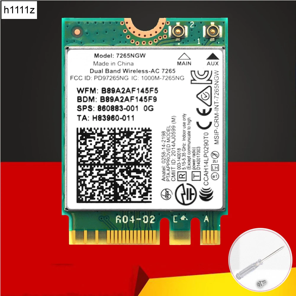 

Новый Wi-Fi адаптер M.2 для Intel 7265NGW двухдиапазонный беспроводной-AC 7265 1167 Мбит/с 802.11ac 2x2 Wi-Fi Bluetooth 4,2 NGFF M.2 сетевая карта