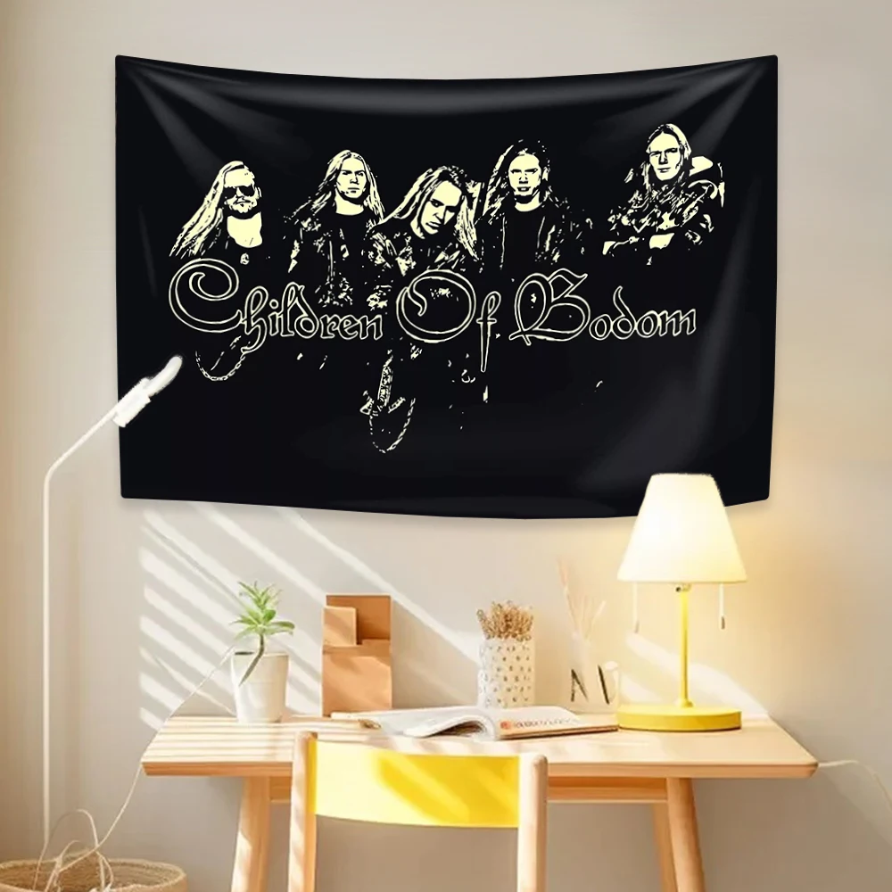 Tapestry Children Of Bodom Death Metal Rock Band Wall Hanging Background Cloth Bedroom Decor Bedspread Sofa Blanket tapestry decorations