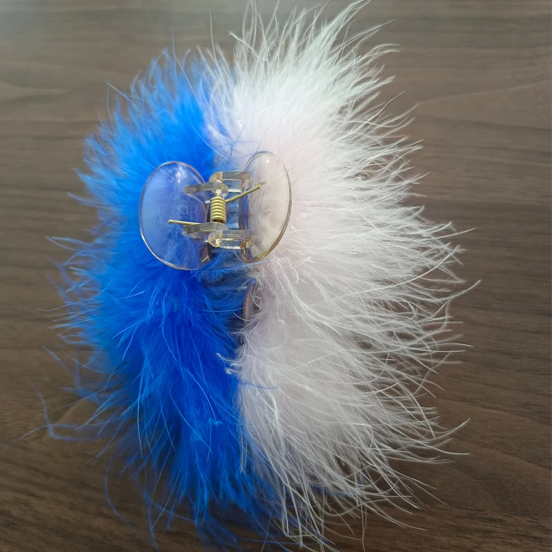 Elegante und schöne türkei feder haar clip Mode weibliche haar zubehör Party klaue clip Neue shark clip schachtelhalm clip – Detail 26