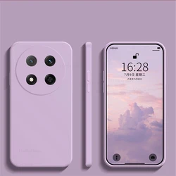Luxury Square Liquid Silicone Soft Candy Color Phone Case Cover for Honor Magic7 Lite (Grass purple)