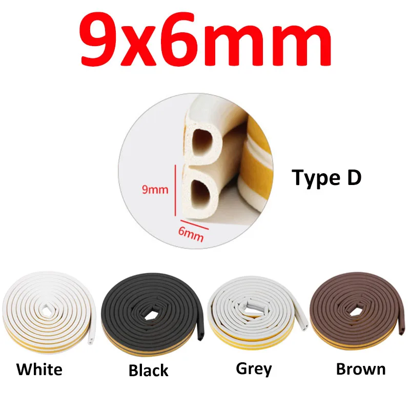 Multi-Purpose Self-Adhesive Weatherproof Seal Tape - Dustproof and Soundproof Insulation in White/Black/Grey
