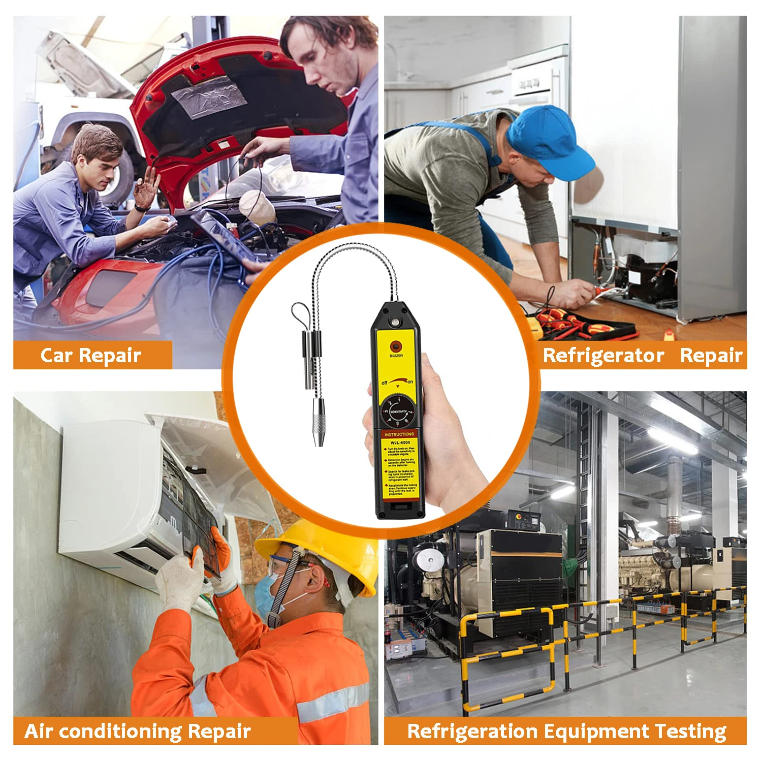 Gas Leak Detector Gas Detector Freon Leak Detector Refrigerant Halogen Leak Detector Portable