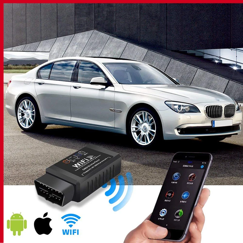 Фото 2021 Wi-Fi OBDII ELM327 OBD2 инструмент для автомобильного сканирования для IPhone Android ПК диагностический считыватель диагностики двигателя №1