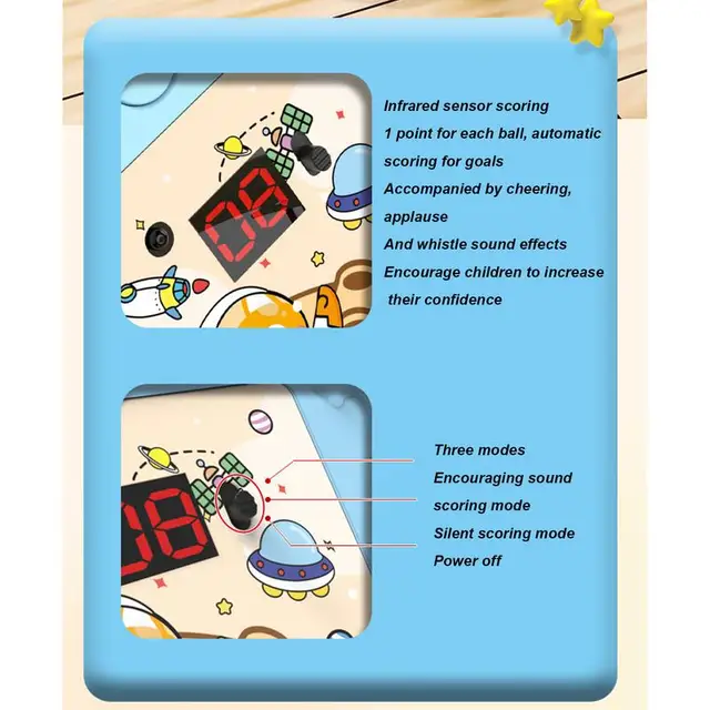 Basketball Hoop For Toddler Induction Automatic Scoring Compact Space-Saving Basketball Net Creative Sports Toy Equipped With 5