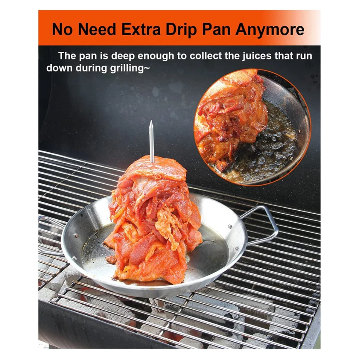 Vertical Skewer for Grill-Al Pastor Skewer Brazilian Vertical Spit Stand for Tacos Al Pastor, Shawarma, Kebabs, Gyros HOT