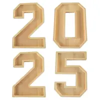 Fillable Number Charcuterie Tray Wooden Food Tray 2025 Number Set Grad Decorations Snack Trays Graduation Party Supplies Cake 1