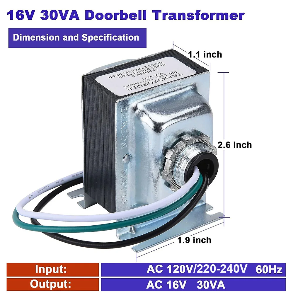 16vac 30va Doorbell Transformer 16v 30va Doorbell Transformer 16V