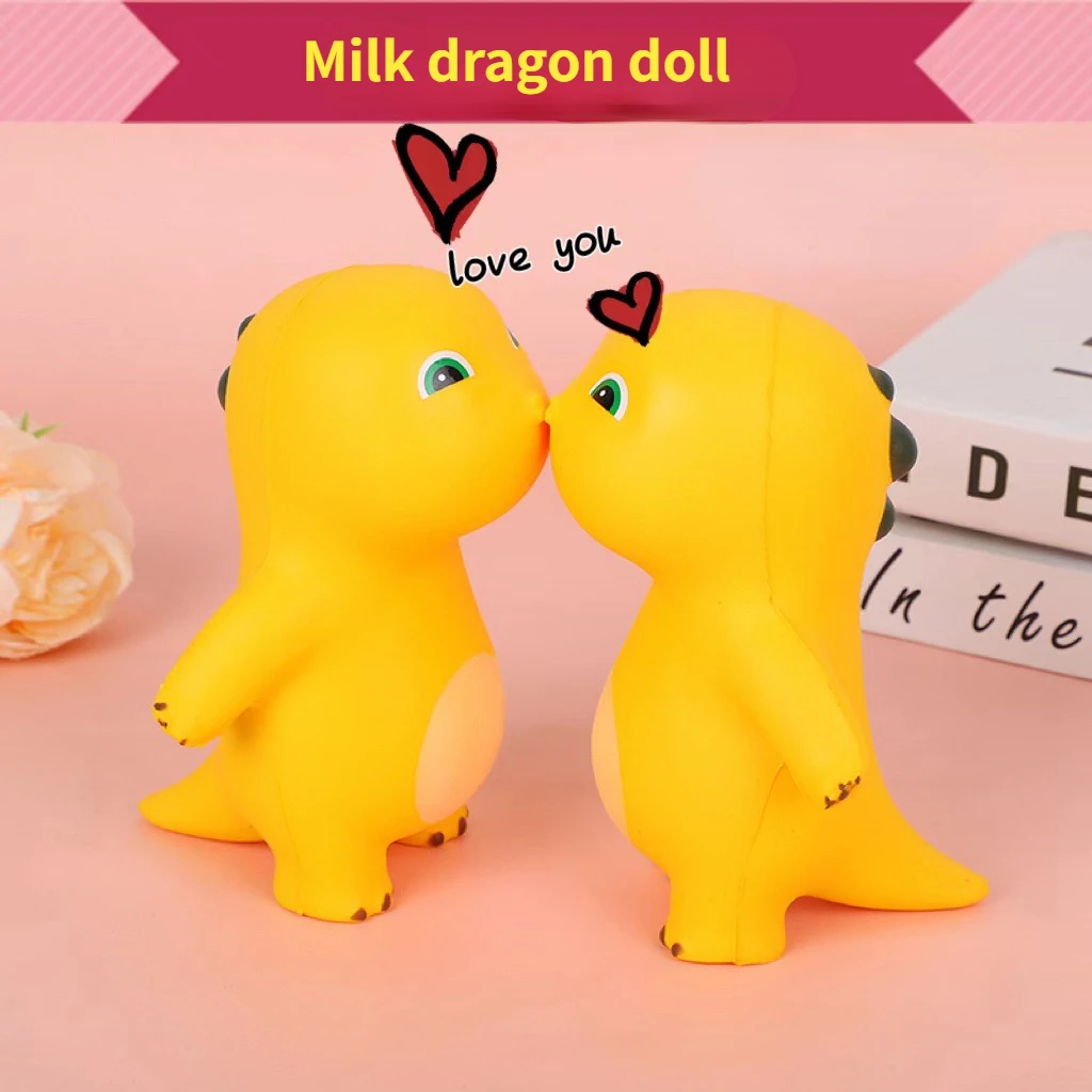 Игрушки для снятия стресса, разминающаяся музыкальная сеть, красное настольное украшение, молочный Дракон гордится джиао, кукла с наклонной головой, игрушки с медленной спиной