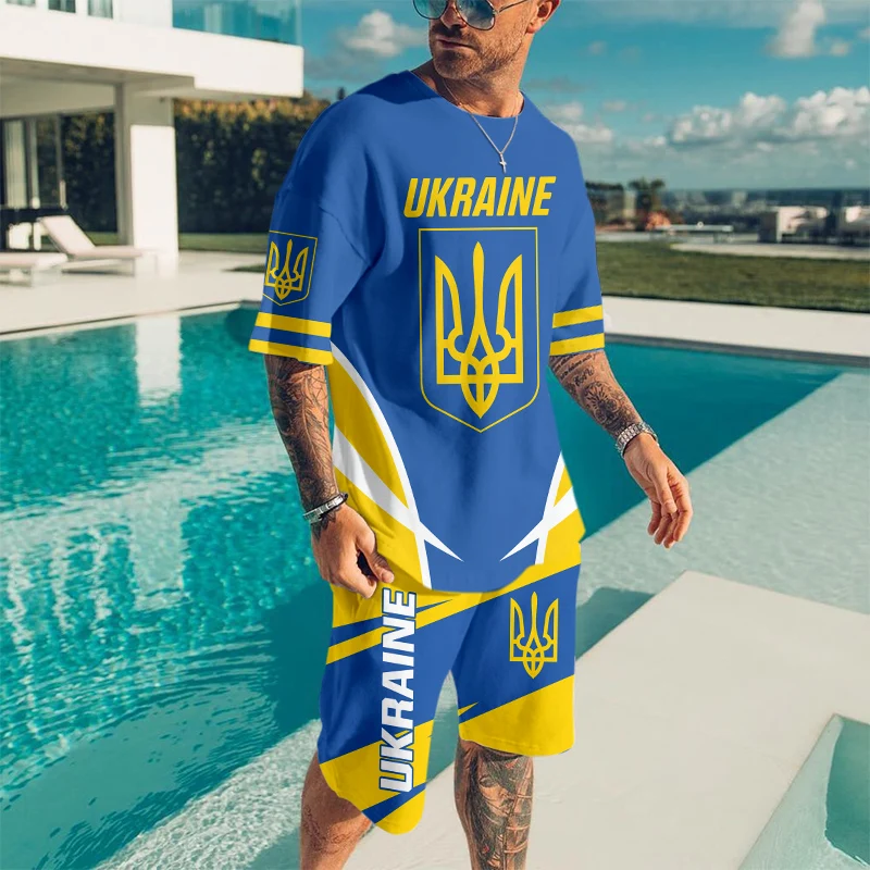 

Ukraine Men Shorts Suits 3D Printing Women's Ukraine Clothing Knee Casual Love Ukraine Flag 2 Pieces Set Tracksuits Dropshipping