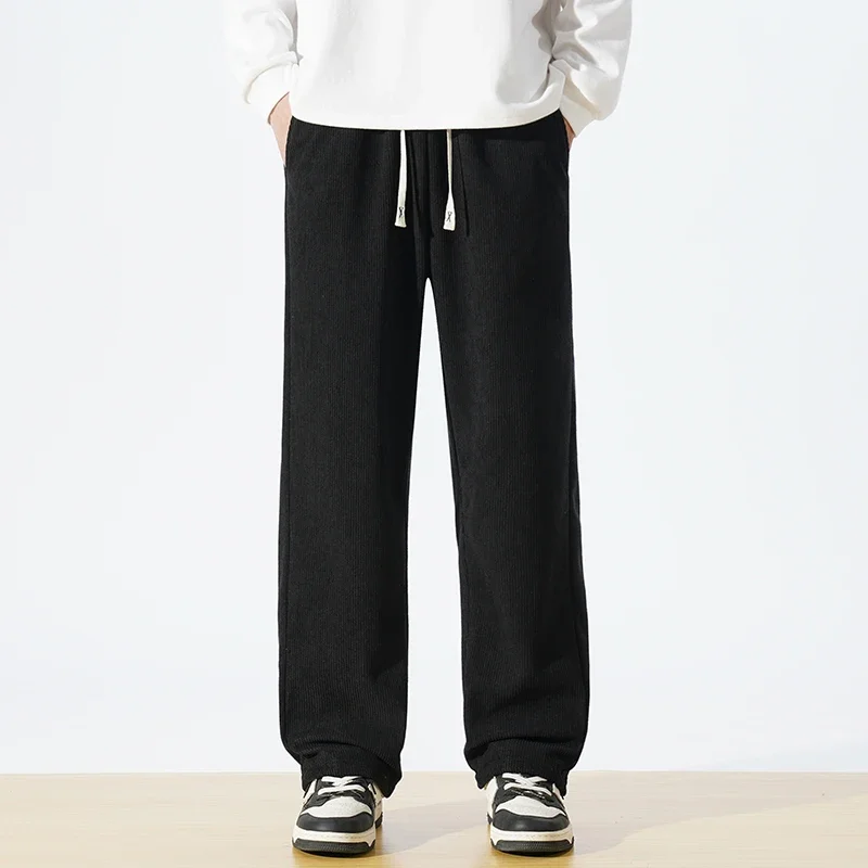 Kaki werkbroek heren herfstbroek broek met rechte pijpen puur katoen losse casual broek met wijde pijpen lente- en herfstbroek