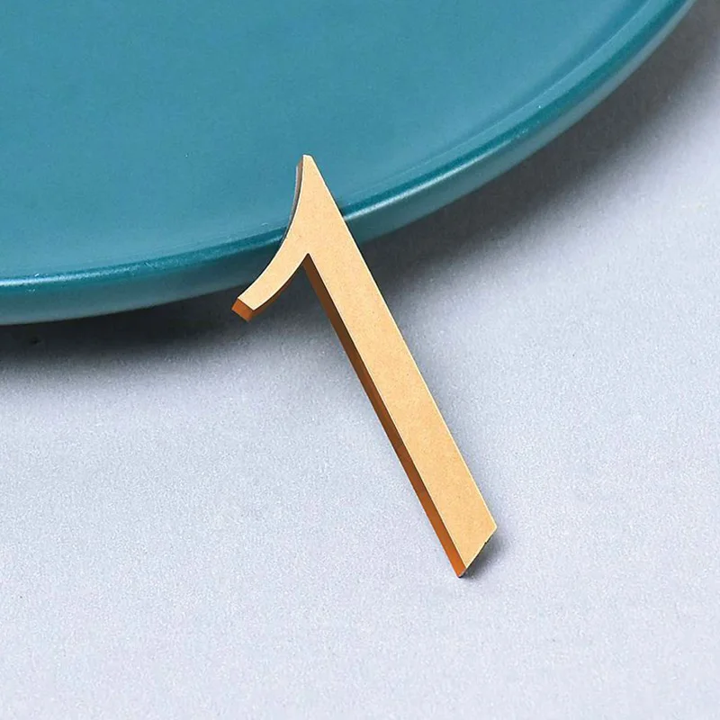 Creative Simple Letter House Number Gold Color Acrylic 3D Digital Plate Door Number Sticker Hotel Apartment Mailbox Address Sign house number signs door signs house numbers number plate