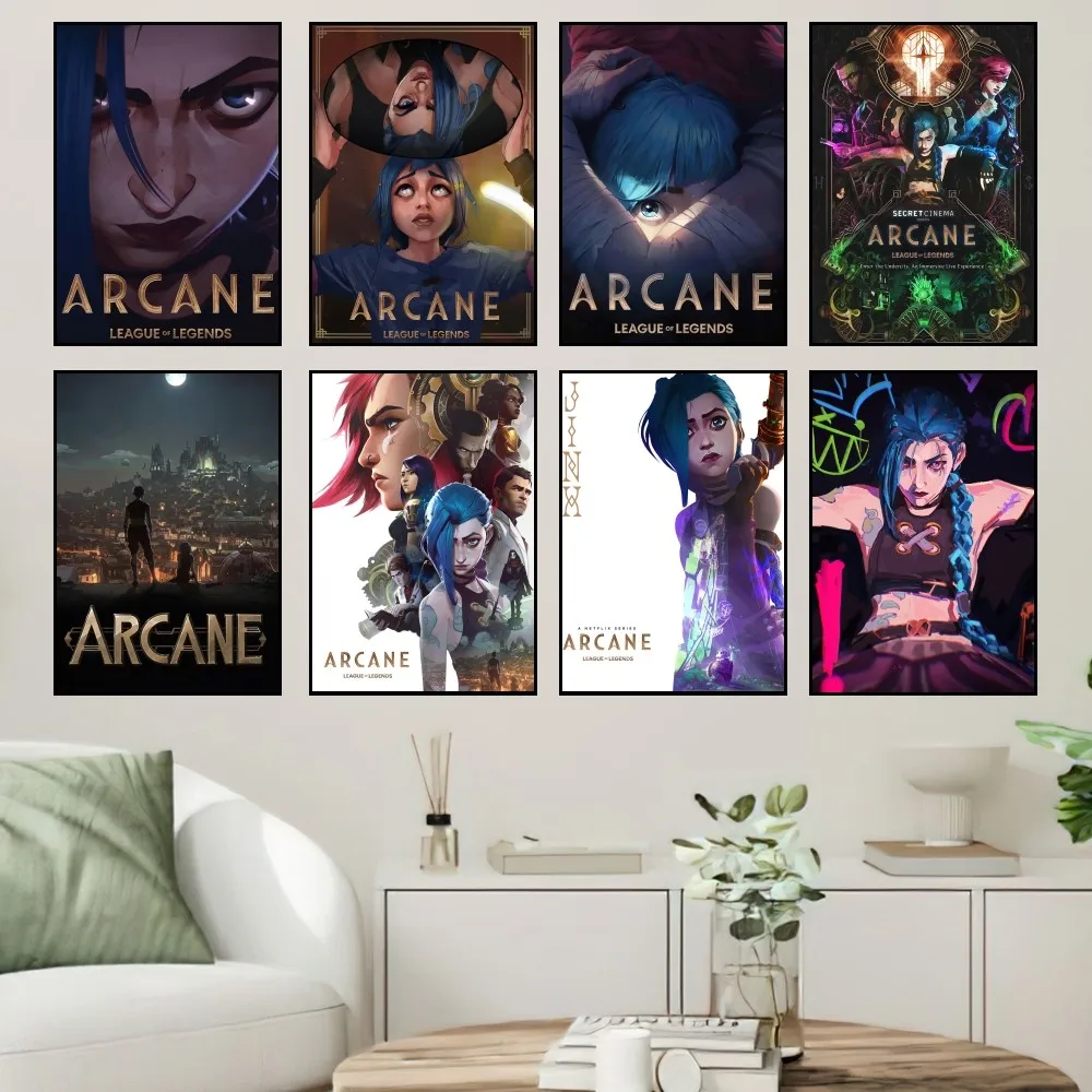 League of Legends Poster Arcane Prints Wall Sticker Bedroom Living Room Decoration