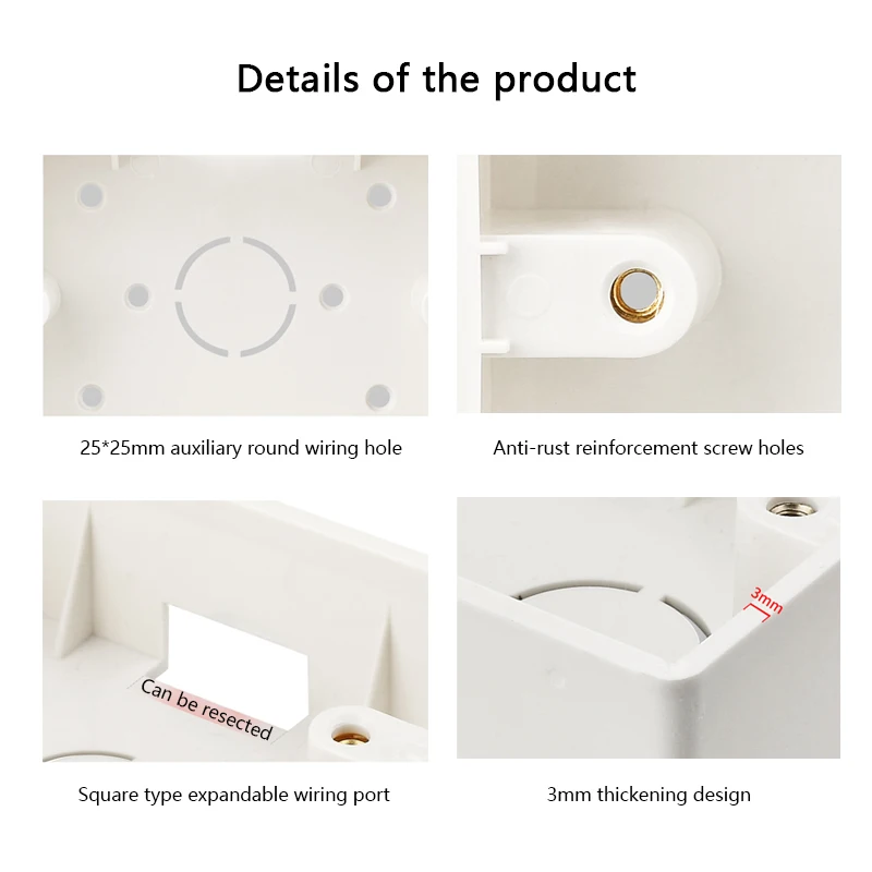 US Mexico Standard 118 Type Surface Mounted Switch Box General Bottom Box Thickened Material General Two-bit Junction Box,switch box,wall socket box,wall switch socket repairer,electrical box repairer,wall socket repairer