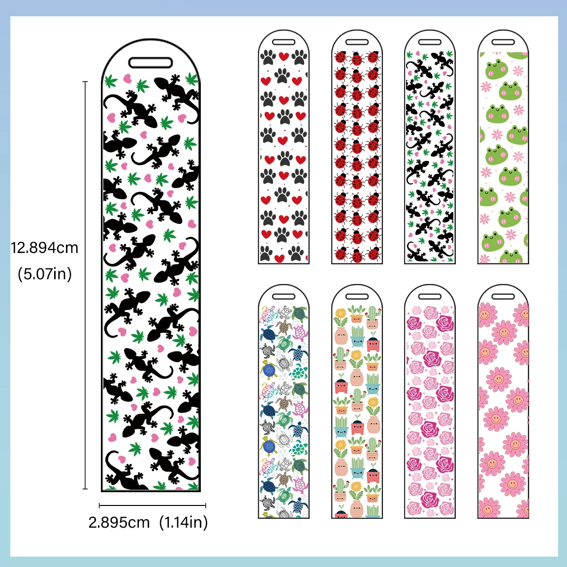 5pcs 1.14*5.07in Bookmark Wrap Waterproof Uv Dtf Bookmark Cute Wrap Transfers