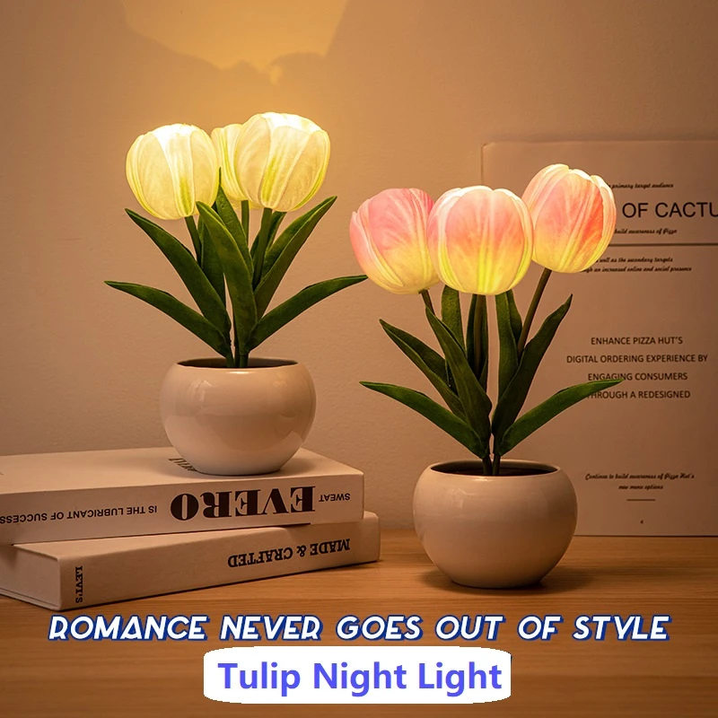 LED Tulip Night Light LED Simulation Flower Table Lamp Home Decoration