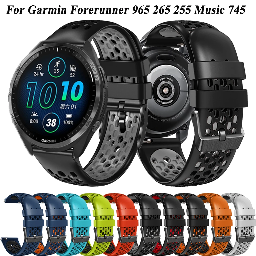 

Ремешок силиконовый для наручных часов Garmin Forerunner 965 265 255 Music 745, 22 мм