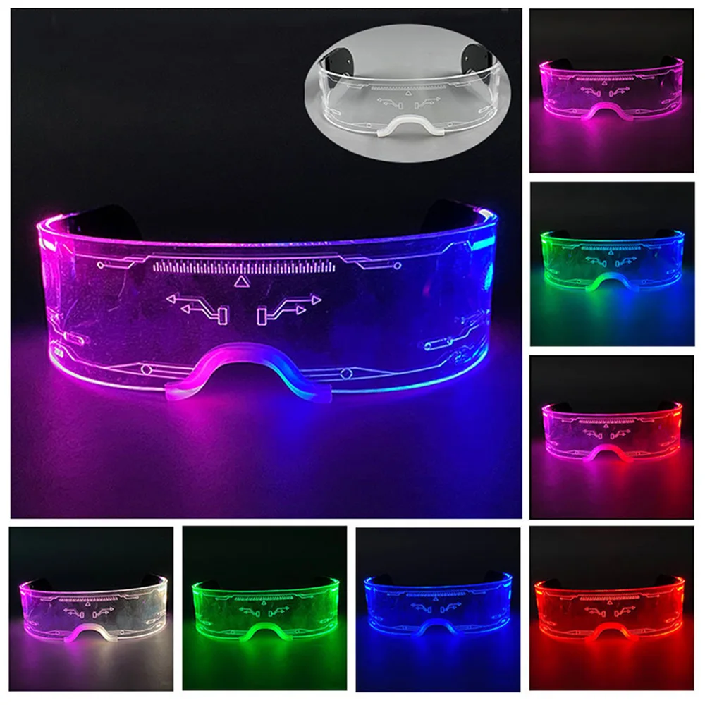 Gafas LED, gafas de rave iluminadas, gafas LED para fiesta, luces de rave,  gafas de batería LED