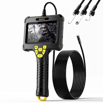 Handheld Industrial Endoscope 4.3'' Screen Car Inspection Borescope 8MM Probe 8LEDs Waterproof Plumbing Camera  5M Rigid Cable 1