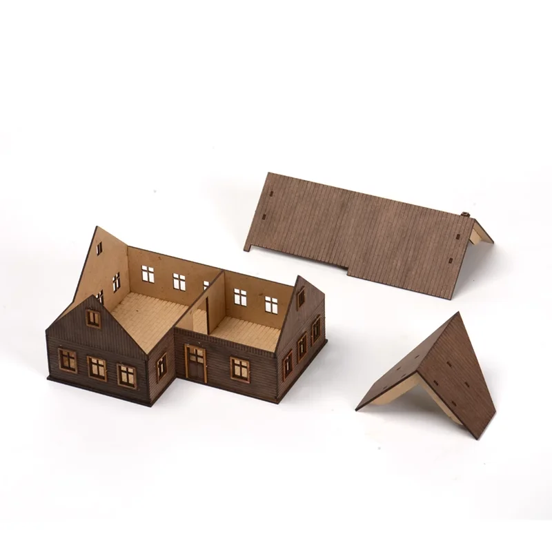 1/72 Eastern Europe Urban Architecture Scene Wooden Assembly Model DIY Handmade Building Gifts for Children 5
