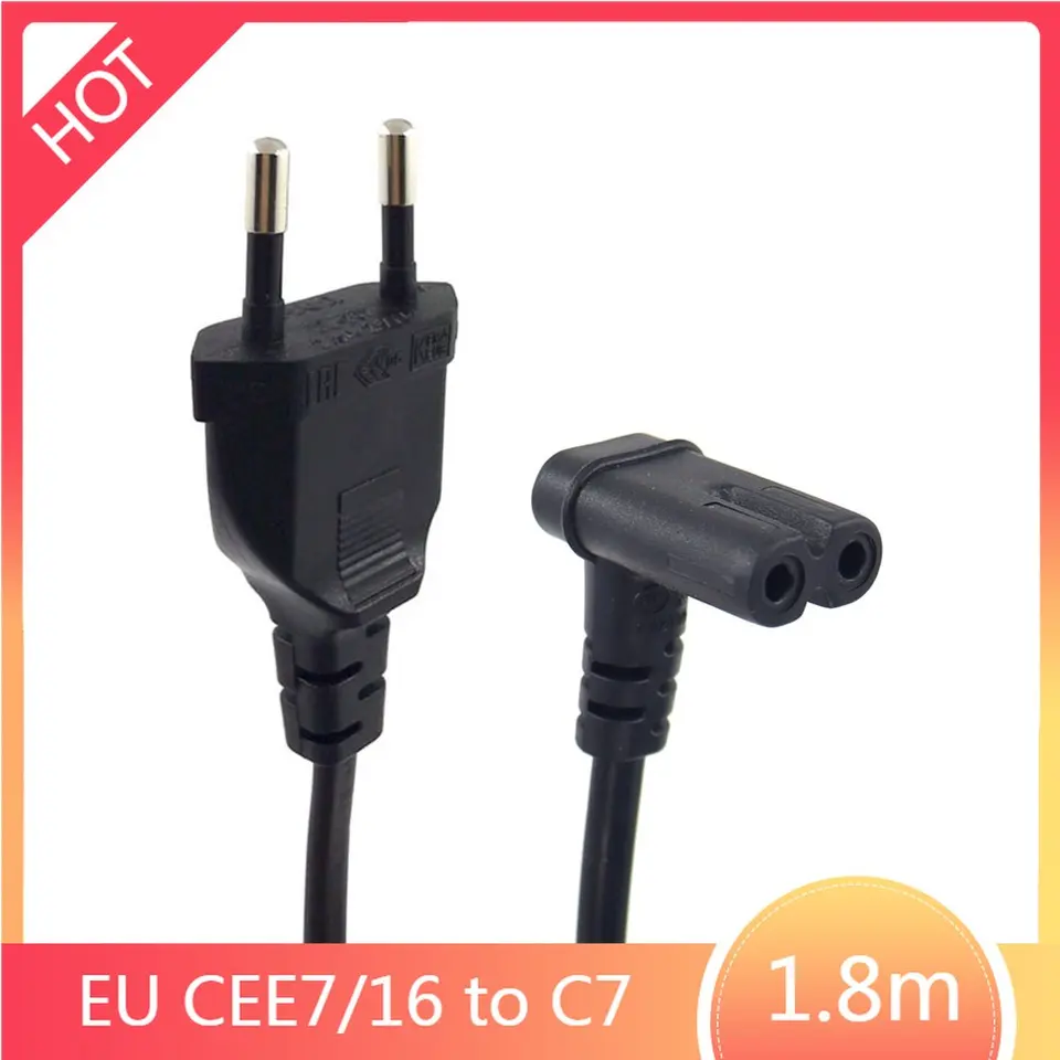 Spina Pin Figura 8 Maschio Femmina Iec320 Nero Esposto Filo Iec-C7 Ac Cavo Di Alimentazione 2 C7 A C8 - Foto 3