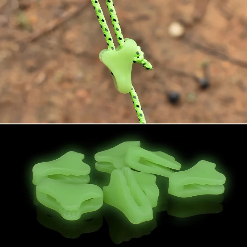 520PcsOutdoorCampingLuminousRopeBuckleTentPullRopeAntislip