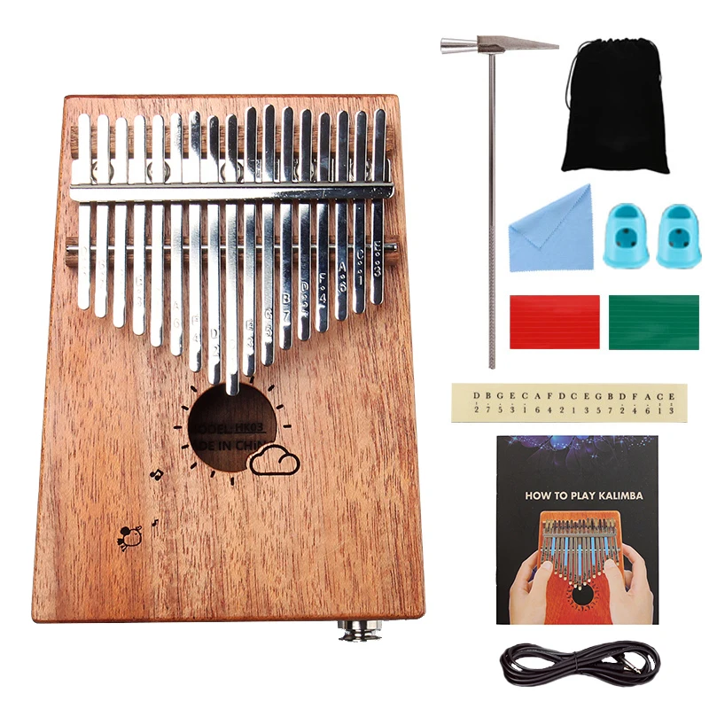 17 Keys EQ Kalimba Thumb Piano High-Quality Acacia Wood Body Thumb Piano Musical Instrument Kalimba Accessories with Audio input