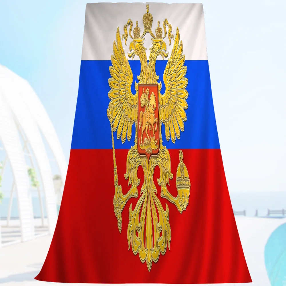 Russia Flag Microfiber Beach Towel Absorbent Quick dry Soft Yoga Swimming Resort Mountain Climbing Towel 5