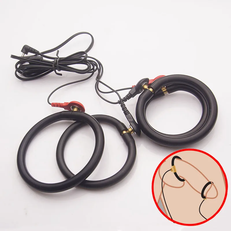 Electric Shock Sex Toys Electro Penis Stimulator Ring BDSM Cock Cage Estim Anal Butt Plug E stim for Men electro sex toys,electric sex toys
