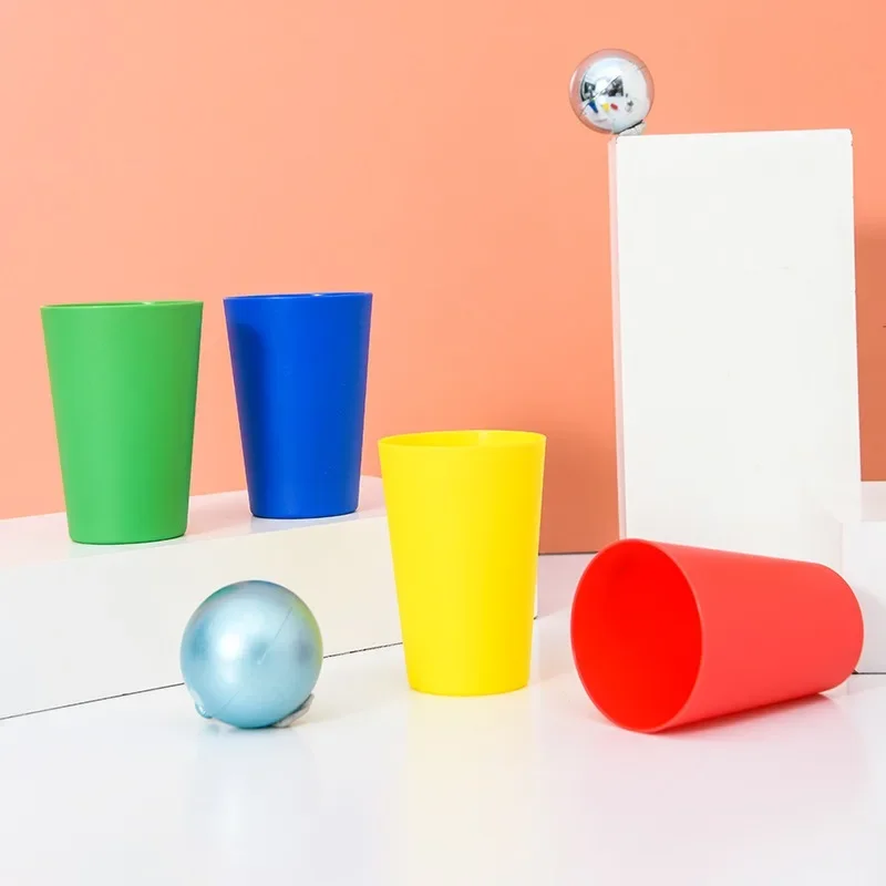 Reusable Plastic Cups Mugs Rainbow Colors 1pcs/set Outdoor Picnic Travel Drinking Cup Mug Home Party Kids Water Cup Drinkware