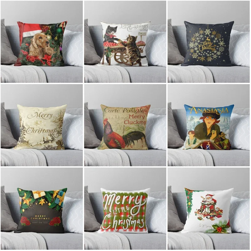 

Merry Christmas Decorative Home pillow case Cushion covers autumn nordic style color40x40cm 60x60cm Modern Living Room sofa bed