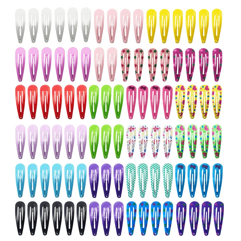 

40Pcs/Lot Hot Sale Children Hair Accessories Cartoon Hairpins Print Dripping Barrette Side BB Hair Clip Girls Headdress Headwear