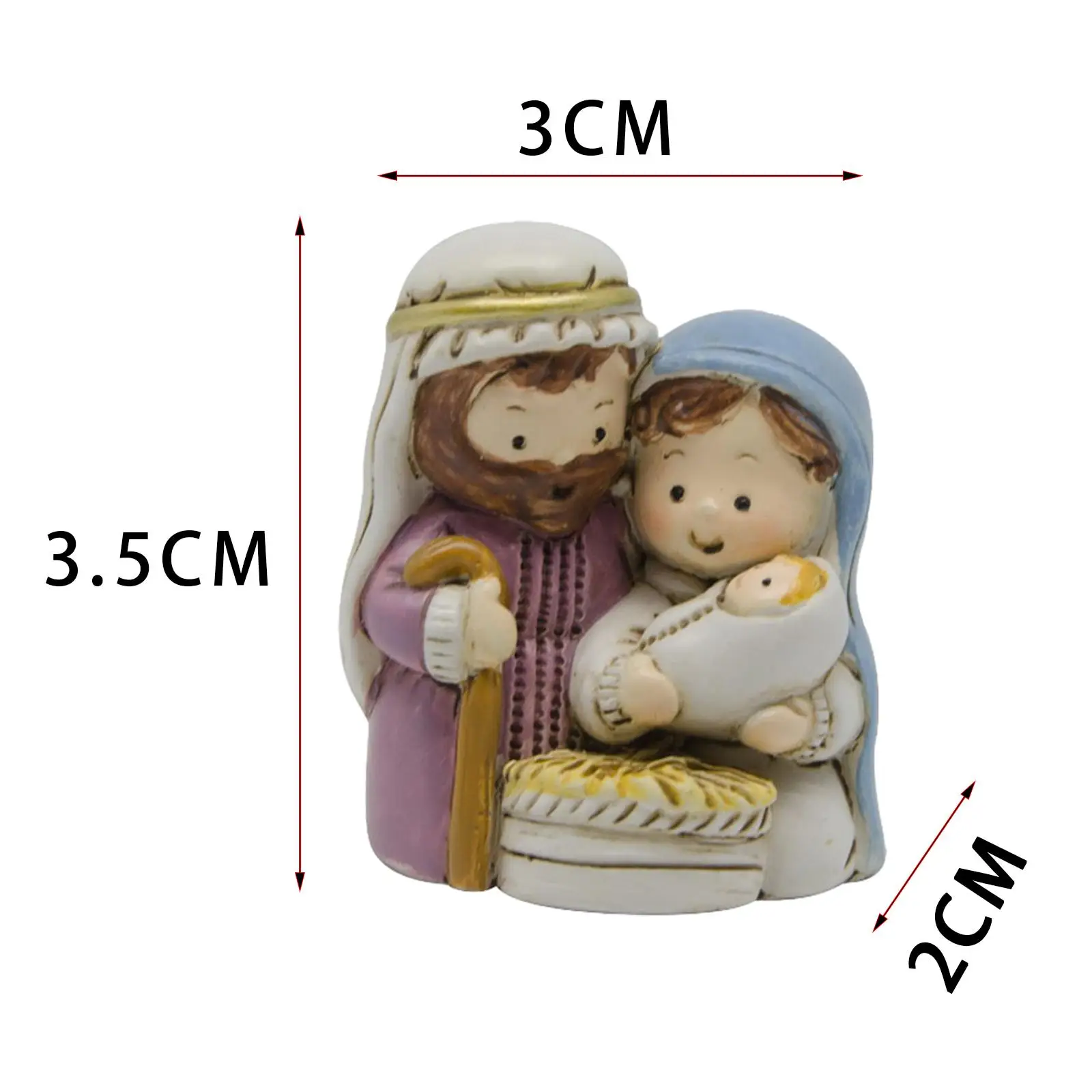 Holy Family Figurine Resin Collectibles Nativity Set for Desktop Home Shelf