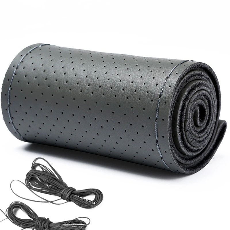 Coprivolante In Pelle Scamosciata - Per Auto, Universale 37-38 Cm, Nero - Foto 5