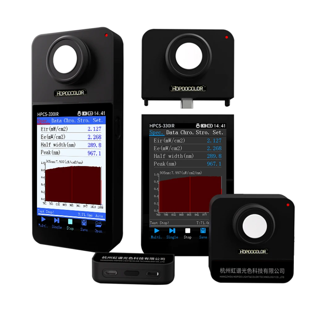 760nmn-1100nm HPCS330IR Infrared Spectrometer for wavelength and irradiance mW/cm&sup2;Tester