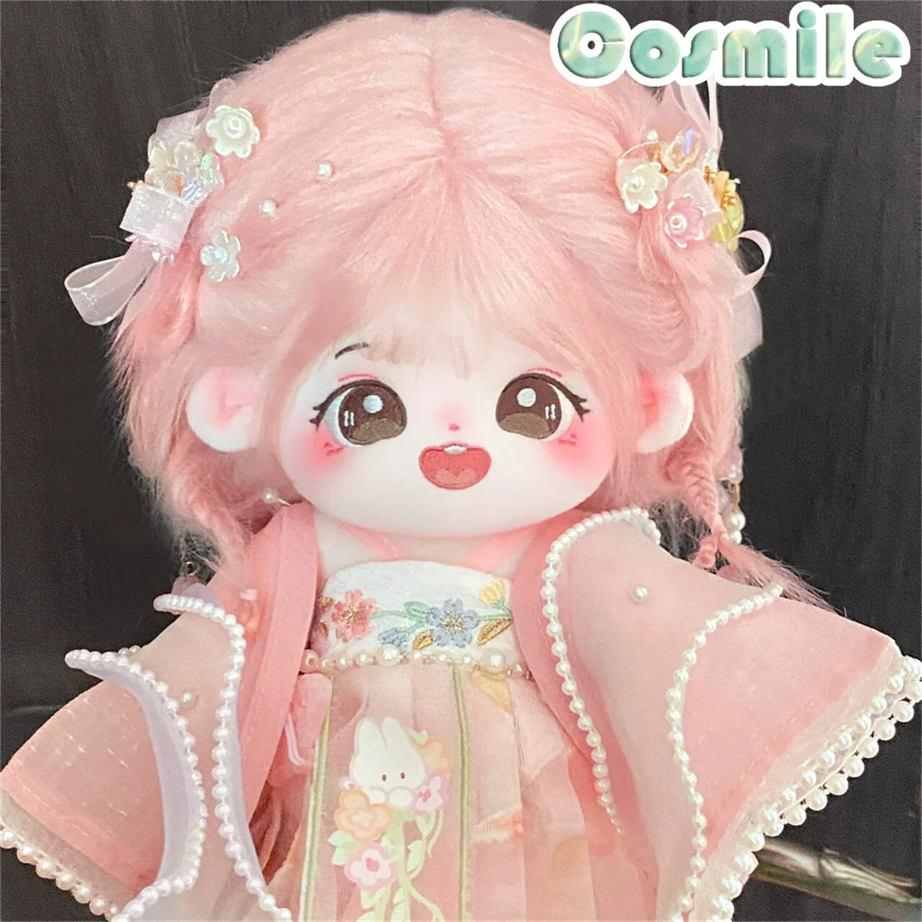 

No attributes Ancient Costume Haori Sweet Smile Ru Skirt Pink Dress Hair Stuffed Plushie Toy 20cm Plush Doll Body Clothes CT