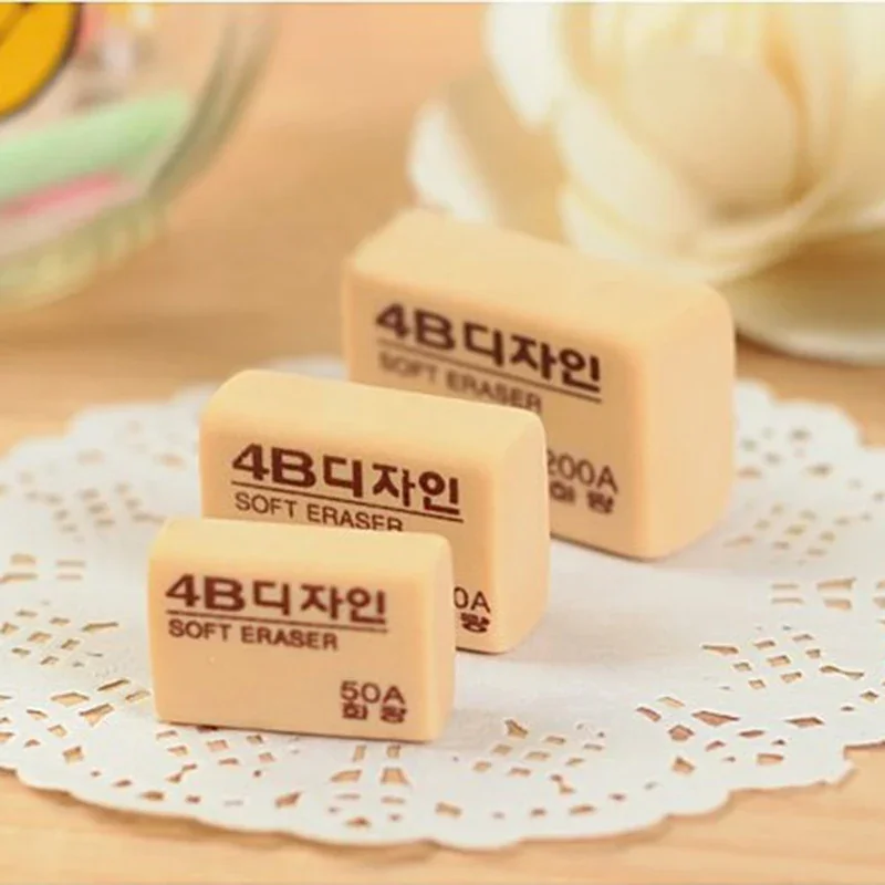 4B Pencils Eraser Korea Writing Drawing Eraser Rubber pencil eraser-Art Drawing student stationery for Office School pencil eraser